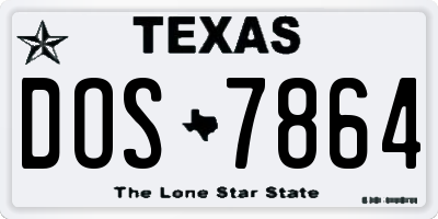 TX license plate DOS7864