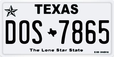 TX license plate DOS7865