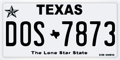 TX license plate DOS7873