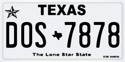 TX license plate DOS7878