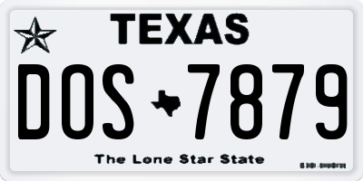TX license plate DOS7879