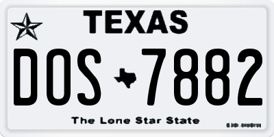 TX license plate DOS7882
