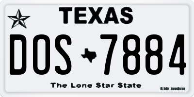 TX license plate DOS7884