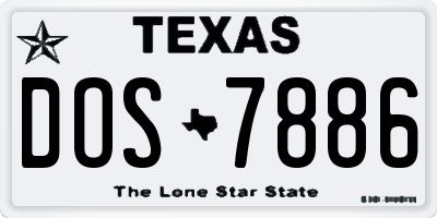TX license plate DOS7886