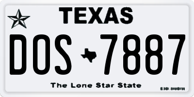 TX license plate DOS7887
