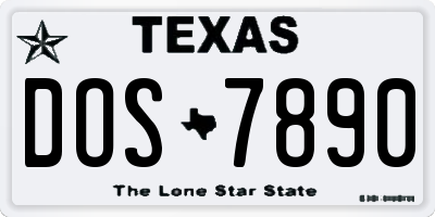 TX license plate DOS7890