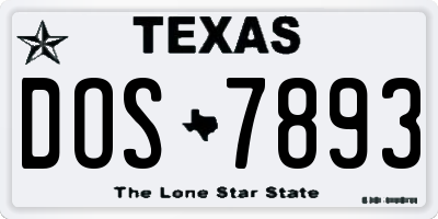 TX license plate DOS7893