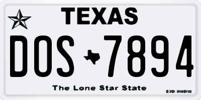 TX license plate DOS7894