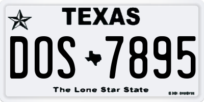 TX license plate DOS7895