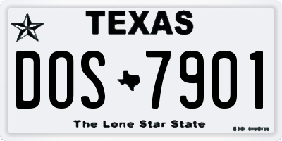 TX license plate DOS7901