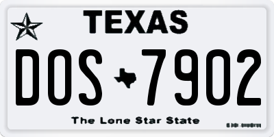 TX license plate DOS7902