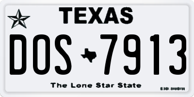 TX license plate DOS7913
