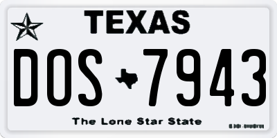 TX license plate DOS7943