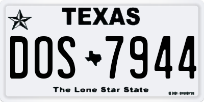 TX license plate DOS7944