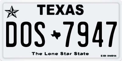 TX license plate DOS7947