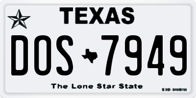 TX license plate DOS7949