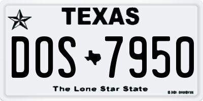 TX license plate DOS7950