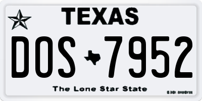 TX license plate DOS7952