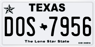 TX license plate DOS7956