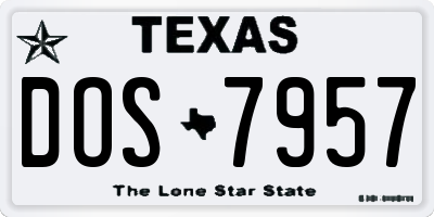 TX license plate DOS7957