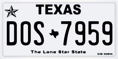 TX license plate DOS7959