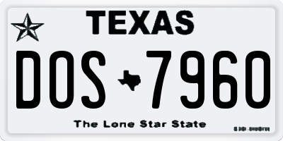 TX license plate DOS7960