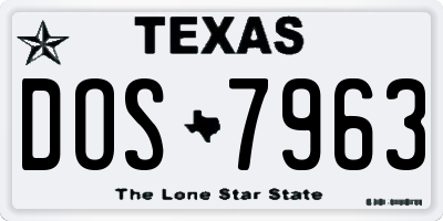TX license plate DOS7963