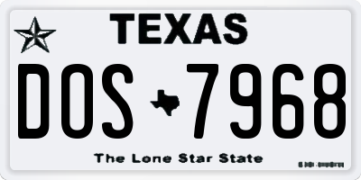 TX license plate DOS7968