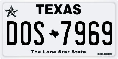 TX license plate DOS7969
