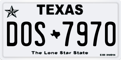 TX license plate DOS7970