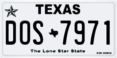TX license plate DOS7971