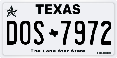 TX license plate DOS7972