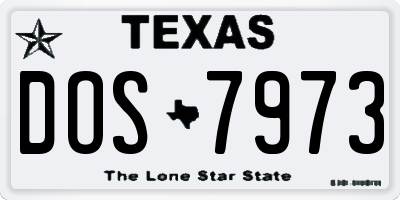 TX license plate DOS7973