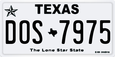 TX license plate DOS7975