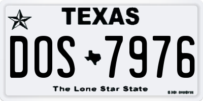 TX license plate DOS7976