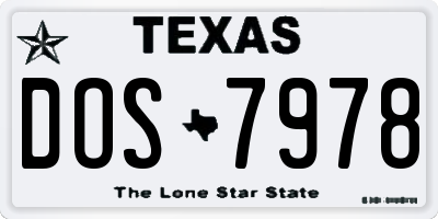 TX license plate DOS7978