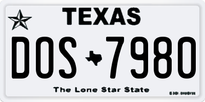 TX license plate DOS7980