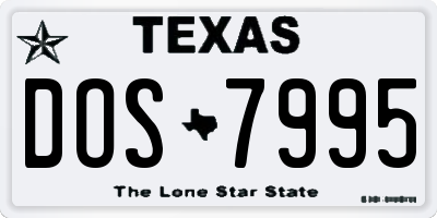 TX license plate DOS7995