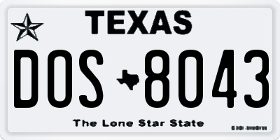 TX license plate DOS8043