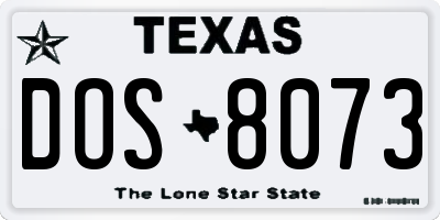 TX license plate DOS8073