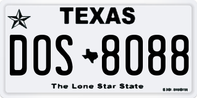 TX license plate DOS8088
