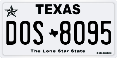 TX license plate DOS8095