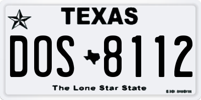 TX license plate DOS8112