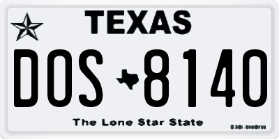 TX license plate DOS8140