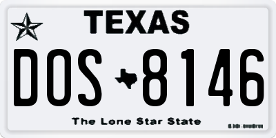 TX license plate DOS8146
