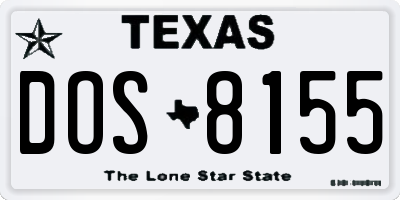 TX license plate DOS8155