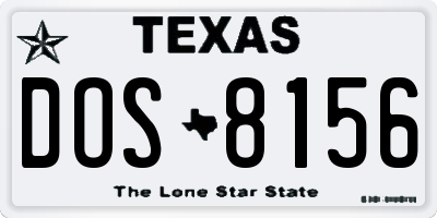 TX license plate DOS8156