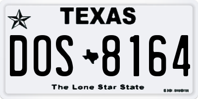 TX license plate DOS8164