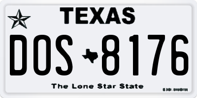 TX license plate DOS8176