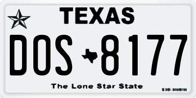 TX license plate DOS8177